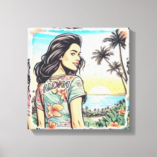 Aloha Girl Canvas Afdruk (Voorkant)