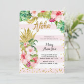 Aloha Gold Anniaphe Invitation Anniversaire Adulte (Debout devant)