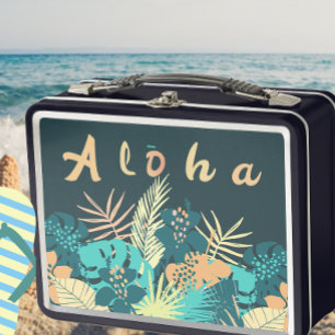 Aloha Groet met Tropische bladeren Lunchbox