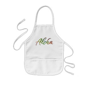 Aloha Happy Tropical Lettering - Hawaii Hawai'i Kinder Schort