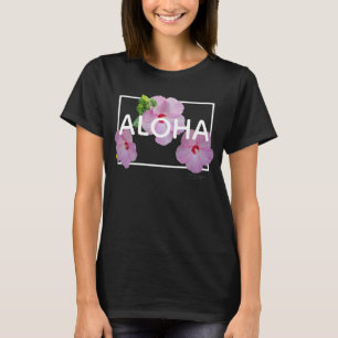 Aloha Hawaï 3 Roze Hibiscus Tropisch Bloemmotief T-shirt