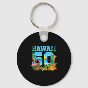 Aloha Hawaï 50ste verjaardag Hawaï Tropisch Hawaïa Sleutelhanger