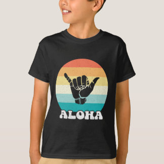Aloha Hawaï Hawaiaans Eiland Shaka Handgebaar Retr T-shirt
