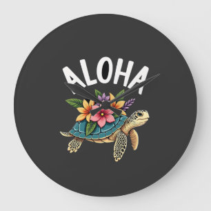 Aloha Hawaï Hawaïaans shirt Schildpad Hibiscus Kin Grote Klok