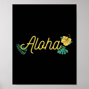 Aloha Hawaï Hawaïaanse Eiland Tropische Hibiscus B Poster