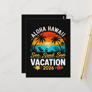Aloha Hawaï Zee Zand Zon 2026 Briefkaart