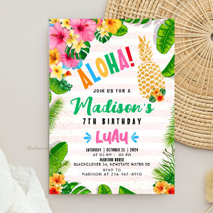 Aloha Hawaïaanse Ananas Verjaardagsfeest Uitnodigi Kaart