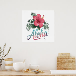 Aloha Hawaïaanse Eilanden Hawaii Hibiscus Bloem Poster