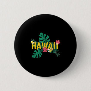 Aloha Hawaïaanse Zomer Vakantie Tropische Bloemen Ronde Button 5,7 Cm