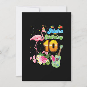 Aloha Hawaii 10e verjaardag 10 jaar oude Flamingo  Kaart
