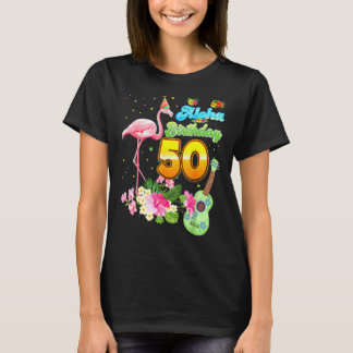 Aloha Hawaii 50e verjaardag 50 jaar oude Flamingo  T-shirt