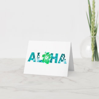 Aloha Hawaii Batik Hibiscus Tropisch Eiland Groen Bedankkaart
