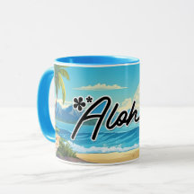 Aloha Hawaii Beach Souvenir Café Mug