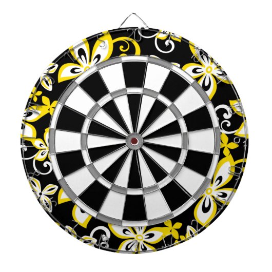 ALOHA HAWAII (BLACK/GEEL) DARTBORD (Voorkant)