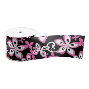 ALOHA HAWAII (BLACK/PINK) SATIN RIBBON LINT