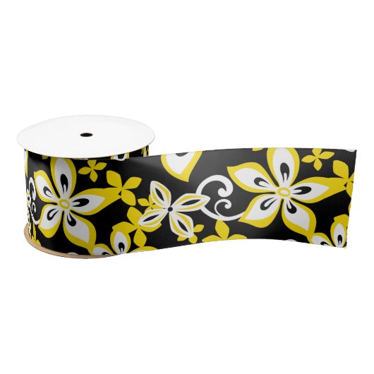 ALOHA HAWAII (BLACK/YELLOW) SATIN RIBBON LINT (Spoel)