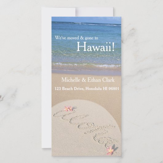 Aloha Hawaii Changement d'adresse Carte photo pers (Devant)