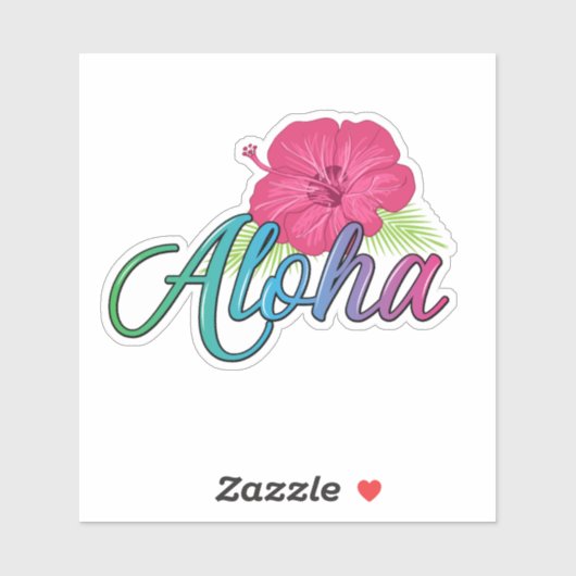Aloha Hawaii de l'île - 4 x 4 Sticker (Feuille)