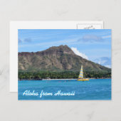 Aloha Hawaii Duamond Head Waikiki Beach Ocean Briefkaart (Voorkant / Achterkant)