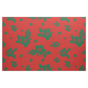 Aloha Hawaii Green over het Rode Kerstpatroon Stof