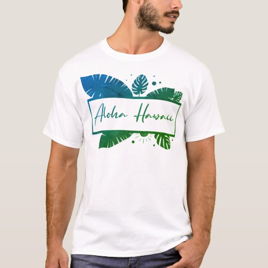 Aloha Hawaii Green T-shirt (Voorkant)