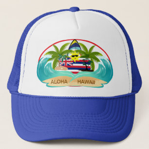 Aloha Hawaii Hawaiian Flag Trucker Pet