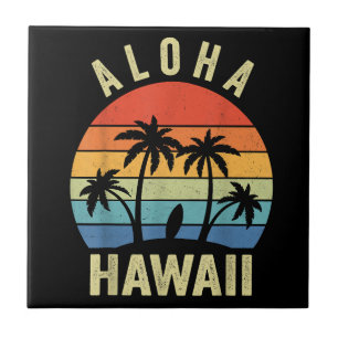 Aloha Hawaii Hawaiian Island Shirt Palm Beach Surf Tegeltje