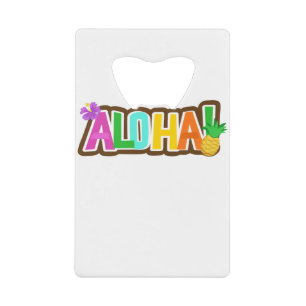 Aloha Hawaii Hawaiian Island Surfende Tropisch Kredietkaart Flessenopener