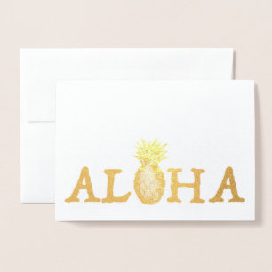 ALOHA Hawaii Hawaiian Luau Tropische ananas Folie Kaarten