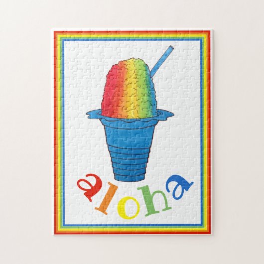 ALOHA Hawaii Hawaiian Rainbow Shave Shaved Ice Legpuzzel (Verticaal)