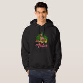 Aloha Hawaii Hawaiian Tropical Flamingo Summer Vac Hoodie (Voorkant volledig)