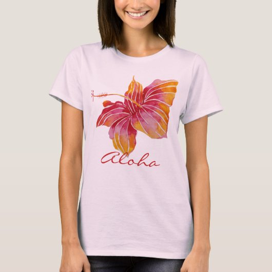 Aloha | Hawaii Hibiscus Flower T-Shirt (Voorkant)