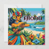 Aloha | Hawaii Hula Dancer op het strand (Voorkant)