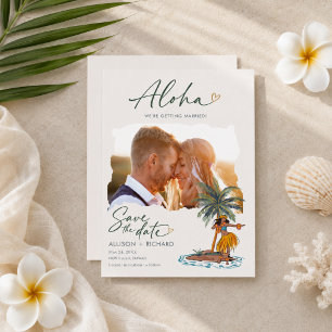 Aloha Hawaii Hula Danser Trouwfoto Save The Date