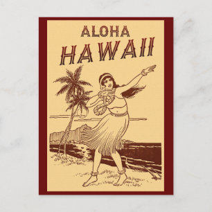 Aloha Hawaii Hula Girl Briefkaart
