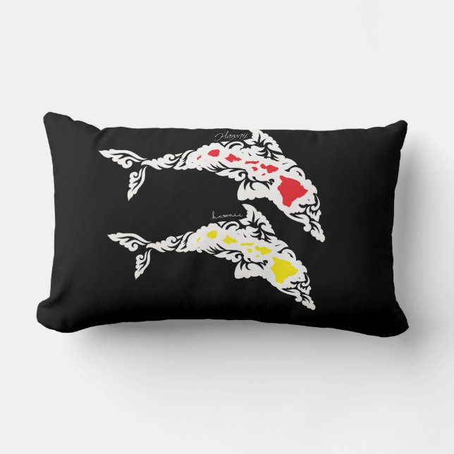 Aloha Hawaii Islands Dolfijn Kussen (Voorkant)