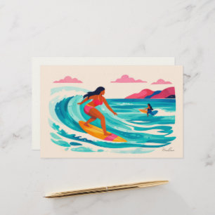 Aloha hawaii kunst surfer blanco binnenkant briefpapier