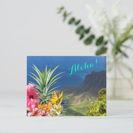 Aloha Hawaii landschap en flora Briefkaart (Staand voorkant)