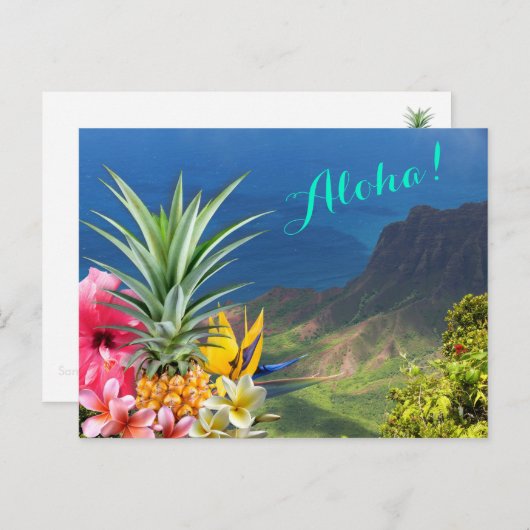 Aloha Hawaii landschap en flora Briefkaart (Voorkant / Achterkant)
