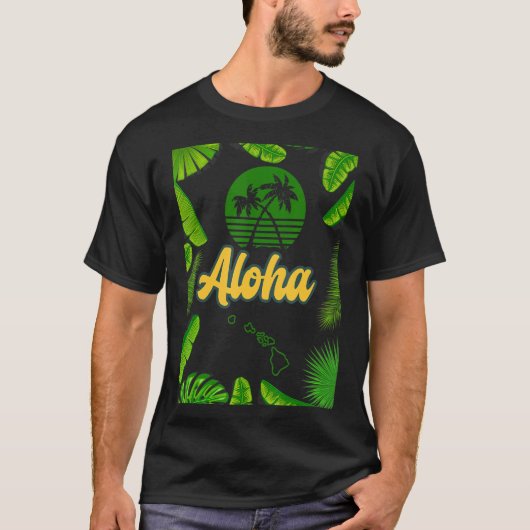 ALOHA HAWAII MANNEN VROUWEN KINDEREN T-SHIRT (Voorkant)