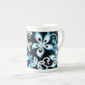 ALOHA HAWAII (NOIR/BLEU) BONE CHINA MUG (Devant droit)