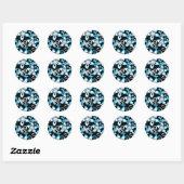 ALOHA HAWAII (NOIR/BLEU) STICKER ROND CLASSIQUE (Feuille)