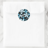 ALOHA HAWAII (NOIR/BLEU) STICKER ROND CLASSIQUE (Sac)