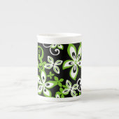 ALOHA HAWAII (NOIR/LIME) BONE CHINA MUG (Devant)