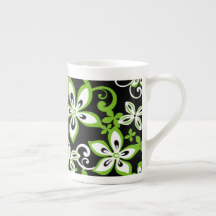 ALOHA HAWAII (NOIR/LIME) BONE CHINA MUG