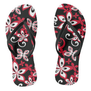 ALOHA HAWAII (NOIR/ROUGE) paire de tongs