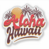 Aloha Hawaii op maat gesneden vinyl stickers (Voorkant)