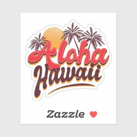 Aloha Hawaii op maat gesneden vinyl stickers (Vel)