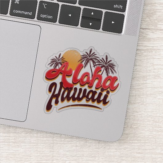 Aloha Hawaii op maat gesneden vinyl stickers (Detail)