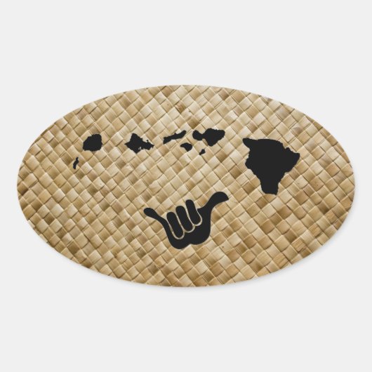 Aloha Hawai'i Ovale Sticker (Voorkant)